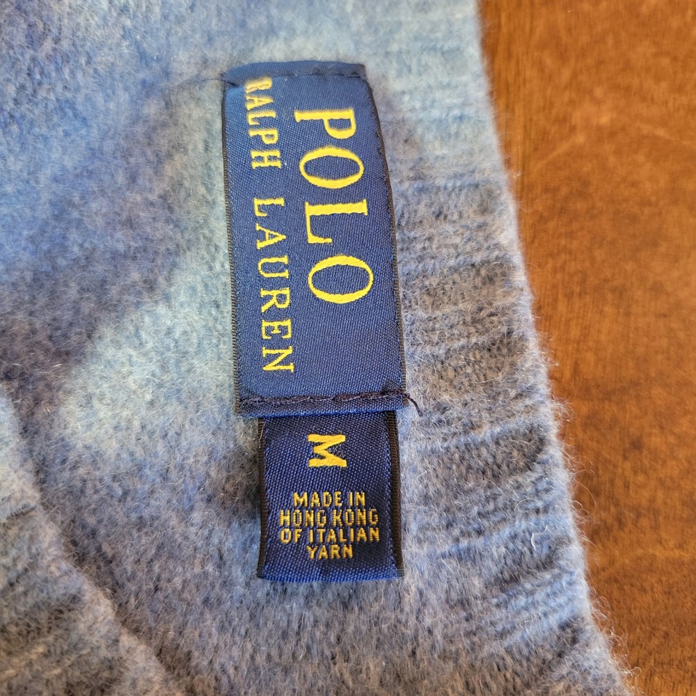 Polo Ralph Lauren Sweater Womens Medium Blue Merino Wool Cashmere Crewneck - Picture 5 of 14